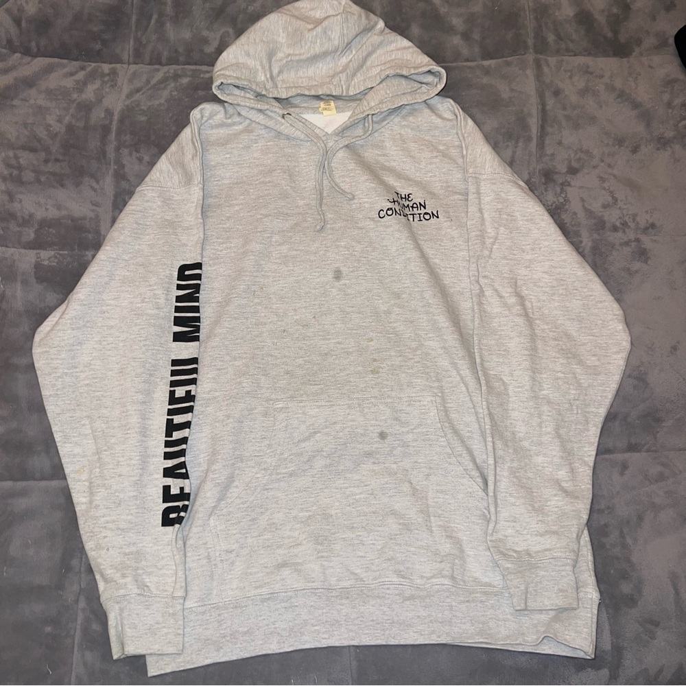 RARE 2XL Jon Bellion The Human Condition Beautiful Mind Light Gray Hoodie